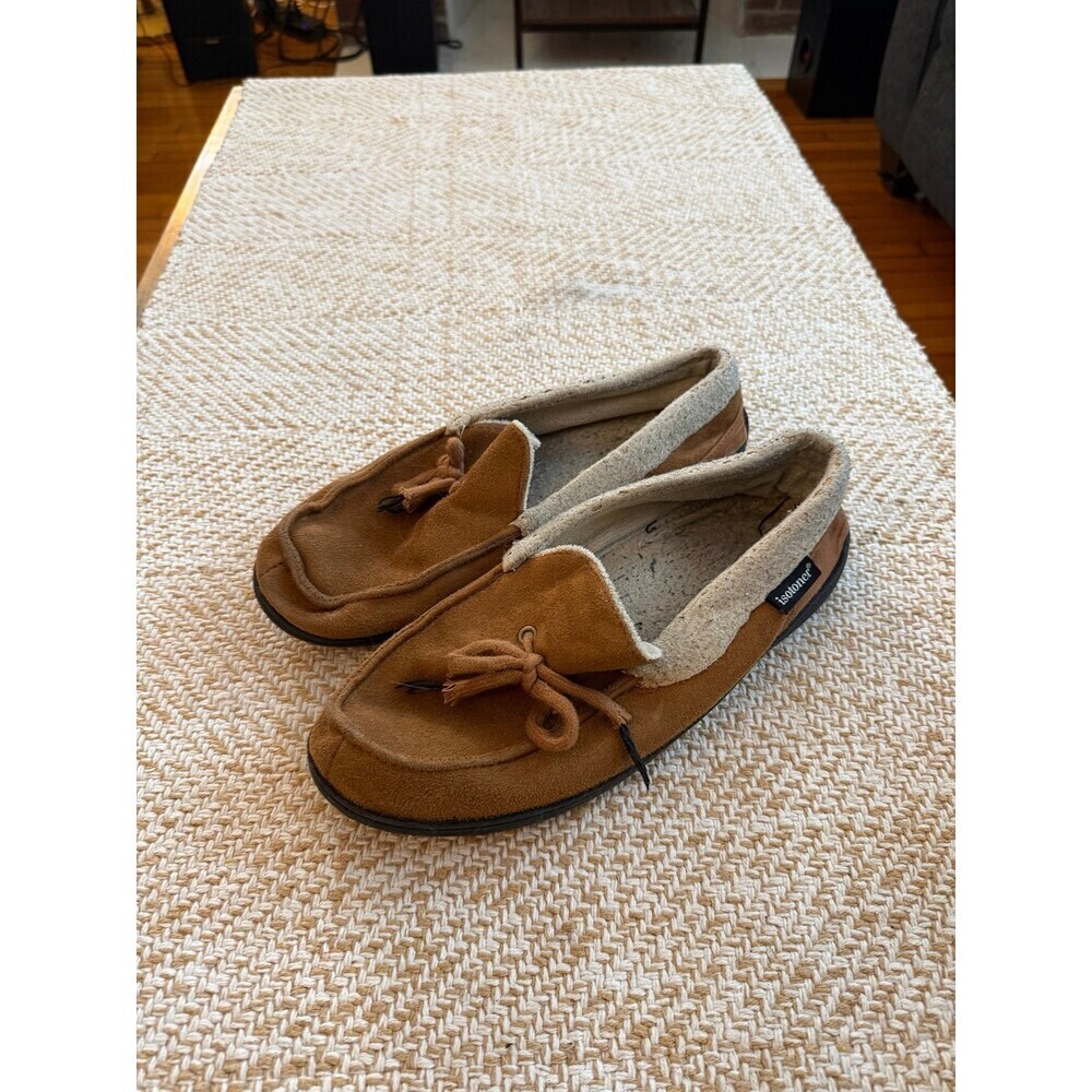 Isotoner Faux Fur Lined Slippers – Brown – Men’s 9.5–10.5